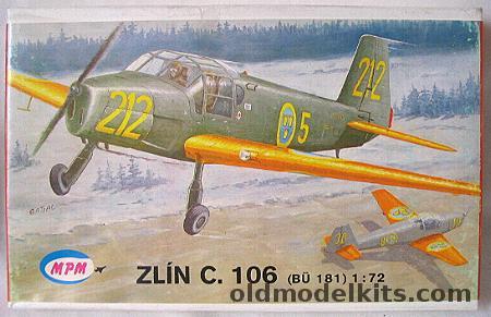 MPM 1/72 Zlin C.106 / BU-181 - Czech or Swedish - (C-106), MPM7205 plastic model kit